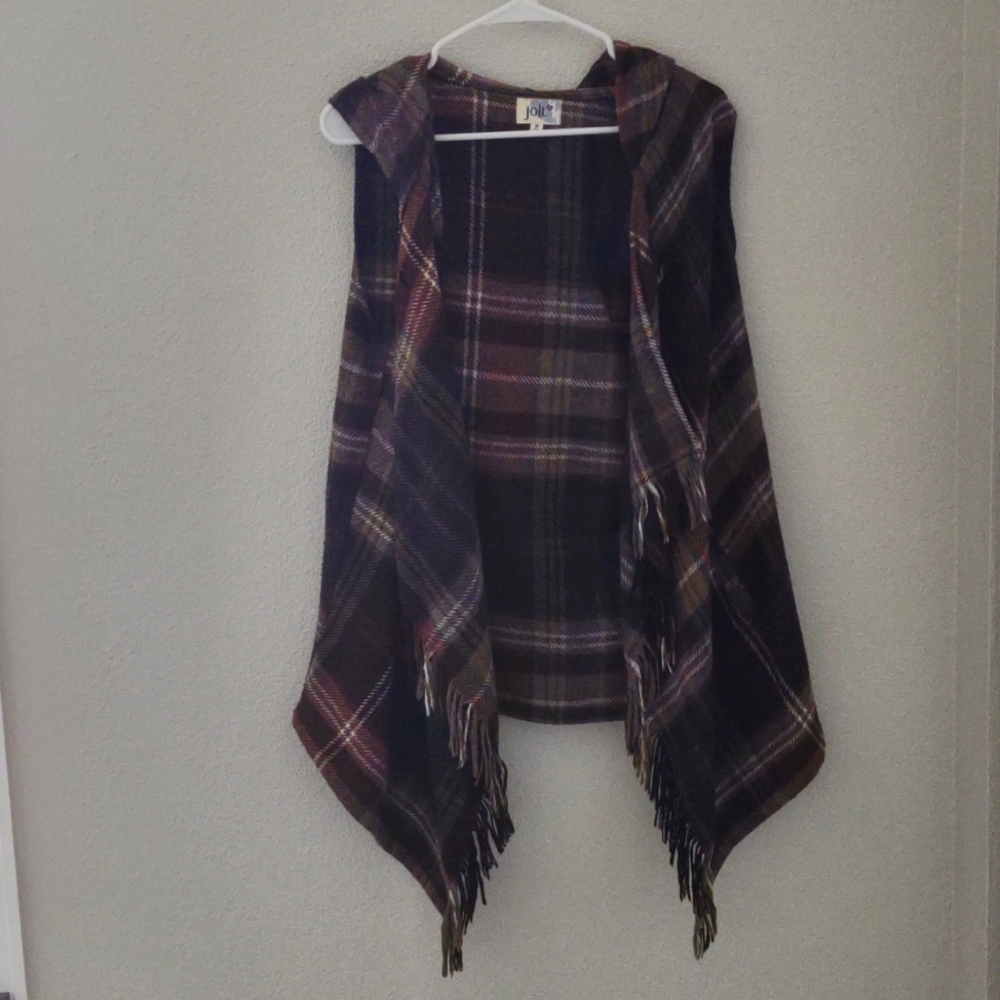 Tassel Drape Open Front Cardigan Vest